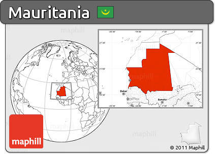 Blank Location Map of Mauritania