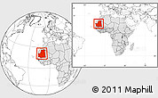 Blank Location Map of Mauritania, highlighted continent, within the entire continent