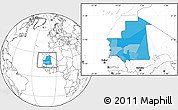 Political Location Map of Mauritania, blank outside