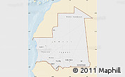 Classic Style Map of Mauritania, single color outside