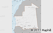 Gray Map of Mauritania, single color outside