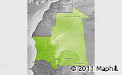 Physical Map of Mauritania, desaturated