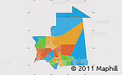 Political Map of Mauritania, cropped outside