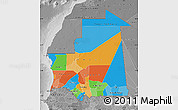 Political Map of Mauritania, desaturated