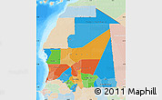 Political Map of Mauritania, lighten, land only