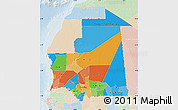 Political Map of Mauritania, lighten