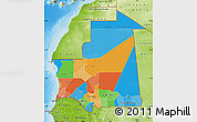 Political Map of Mauritania, physical outside