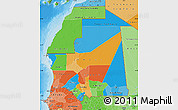 Political Map of Mauritania, political shades outside