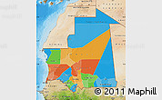 Political Map of Mauritania, satellite outside, bathymetry sea