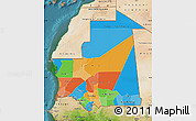 Political Map of Mauritania, satellite outside