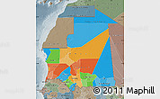 Political Map of Mauritania, semi-desaturated