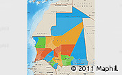 Political Map of Mauritania, shaded relief outside