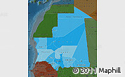 Political Shades Map of Mauritania, darken