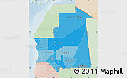 Political Shades Map of Mauritania, lighten