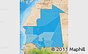 Political Shades Map of Mauritania, satellite outside, bathymetry sea