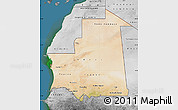 Satellite Map of Mauritania, desaturated, land only
