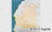 Satellite Map of Mauritania, lighten, desaturated, land only