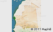 Satellite Map of Mauritania, lighten, land only