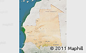 Satellite Map of Mauritania, lighten, semi-desaturated, land only