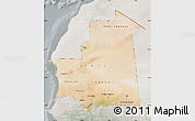 Satellite Map of Mauritania, lighten, semi-desaturated