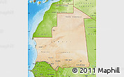 Satellite Map of Mauritania, physical outside