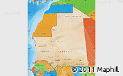 Satellite Map of Mauritania, political outside