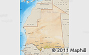 Satellite Map of Mauritania, shaded relief outside