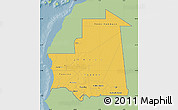 Savanna Style Map of Mauritania, single color outside