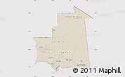 Shaded Relief Map of Mauritania, cropped outside