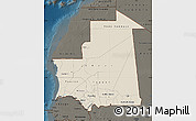 Shaded Relief Map of Mauritania, darken