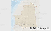 Shaded Relief Map of Mauritania, lighten