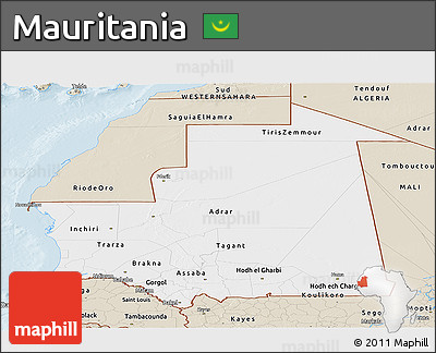Classic Style Panoramic Map of Mauritania