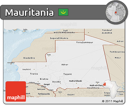 Classic Style Panoramic Map of Mauritania
