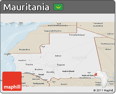 Classic Style Panoramic Map of Mauritania