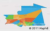 Political Panoramic Map of Mauritania, cropped outside