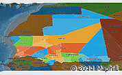 Political Panoramic Map of Mauritania, darken