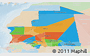 Political Panoramic Map of Mauritania, lighten