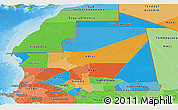 Political Panoramic Map of Mauritania, political shades outside