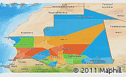 Political Panoramic Map of Mauritania, satellite outside, bathymetry sea