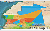 Political Panoramic Map of Mauritania, satellite outside