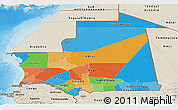 Political Panoramic Map of Mauritania, shaded relief outside