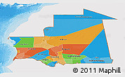 Political Panoramic Map of Mauritania, single color outside