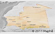 Satellite Panoramic Map of Mauritania, lighten, desaturated