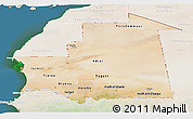 Satellite Panoramic Map of Mauritania, lighten, land only