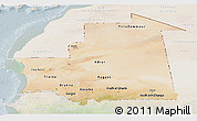 Satellite Panoramic Map of Mauritania, lighten