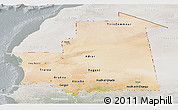 Satellite Panoramic Map of Mauritania, lighten, semi-desaturated