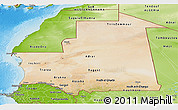 Satellite Panoramic Map of Mauritania, physical outside