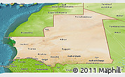 Satellite Panoramic Map of Mauritania, physical outside, satellite sea