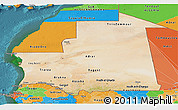 Satellite Panoramic Map of Mauritania, political outside, satellite sea