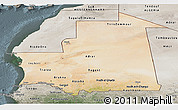 Satellite Panoramic Map of Mauritania, semi-desaturated